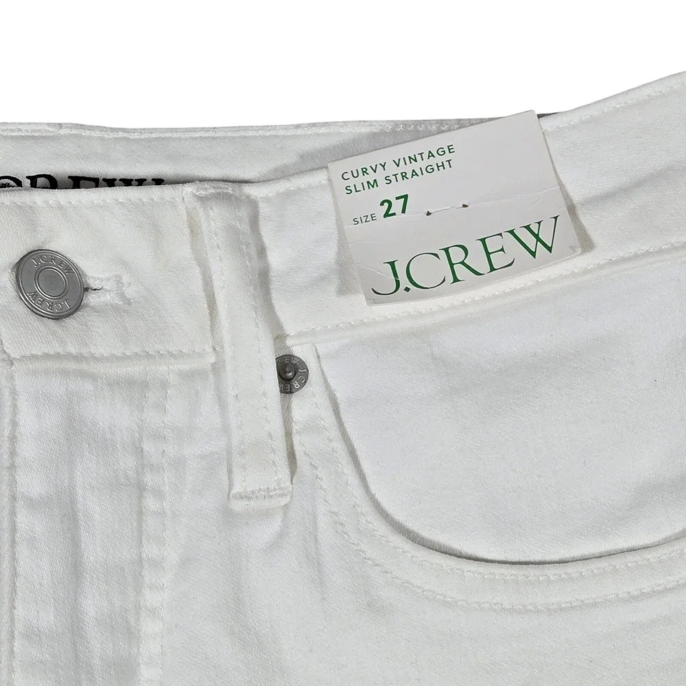 J. Crew Curvy Vintage Slim Straight Jeans White Size 27‎ Style BP494